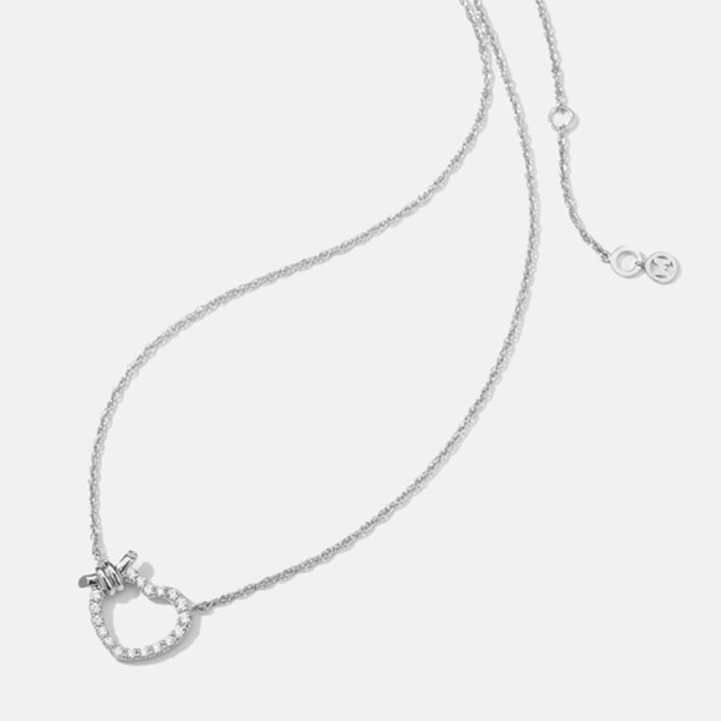 METROCITY JEWELRY Cuore Sterling Silver White Necklace A231SN1002WPA
