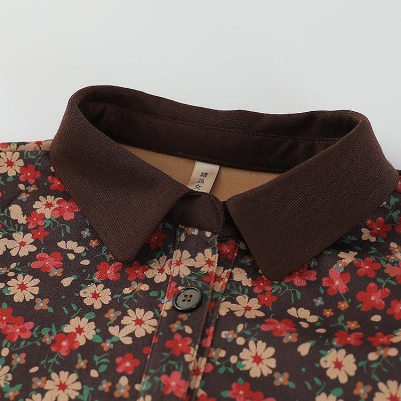 New thin shirt jacket autumn top casual floral cardigan