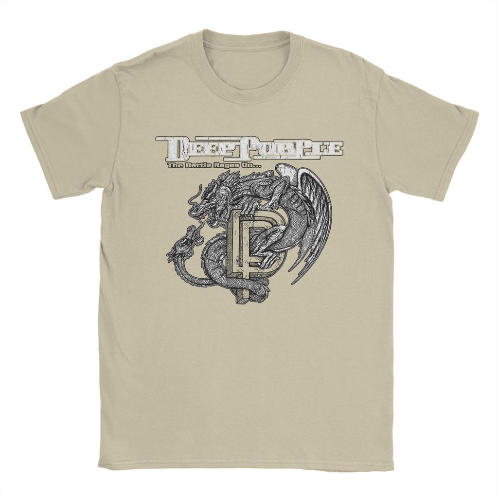 Deep Purple Official Battle Rages On Cotton TShirt For Unisexs Summer O Neck Harajuku Tee Shirt Big Size Printed Clothing