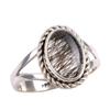 Natural Black Rutile Gemstone 925 Solid Sterling Silver Jewelry Ring Size 7 r0l93