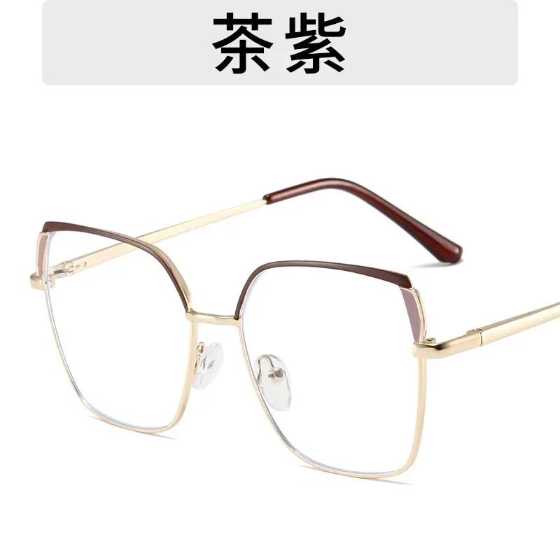 

New Fashion Square Frame Glasses Women Metal Anti Blue Light Computer Glasses Myopia Lens Optical Eyeglass Frame