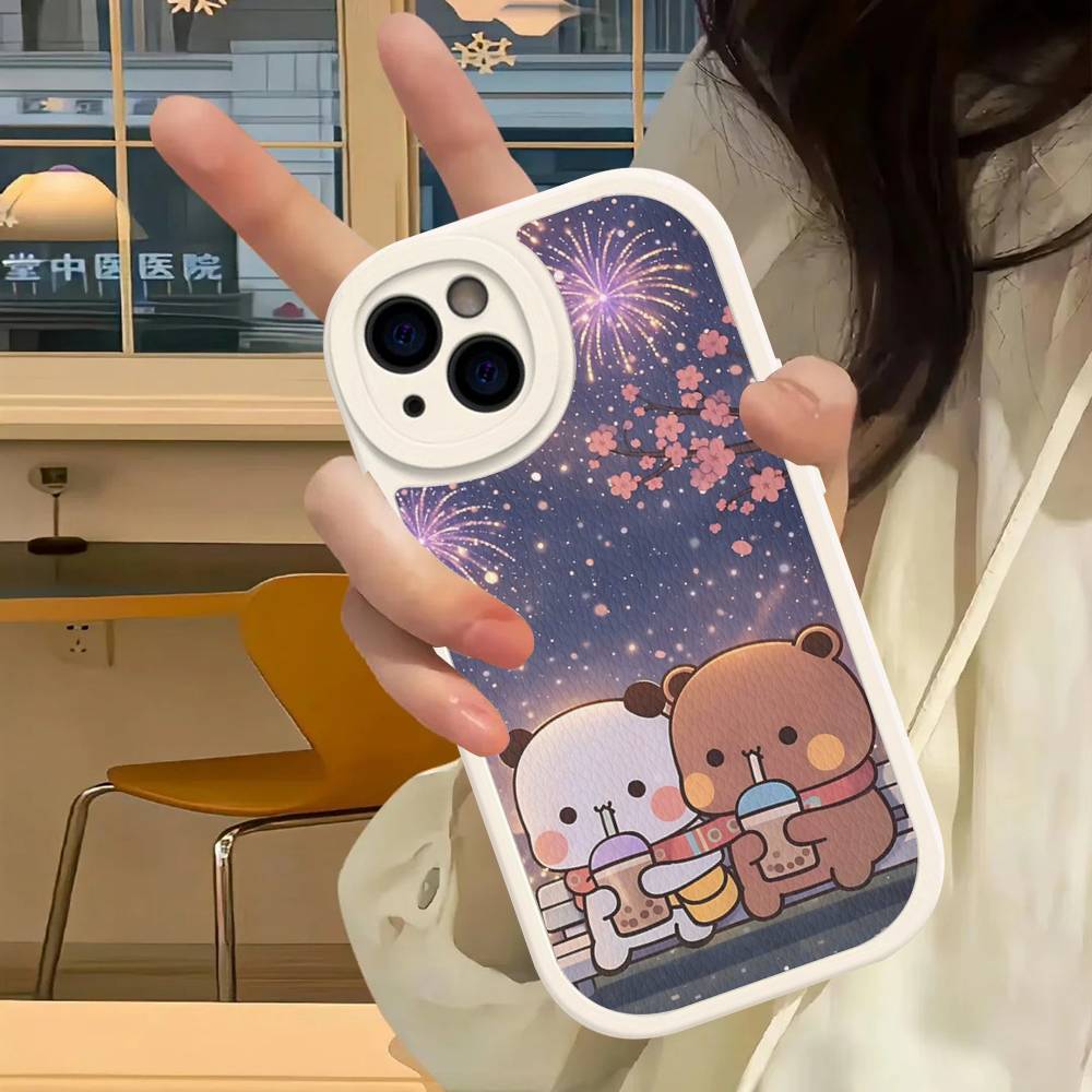 Cute Bubu Dudu PU Leather Phone Case For IPhone 16 15 14 13 12 11 Pro Max Plus Back Fundas