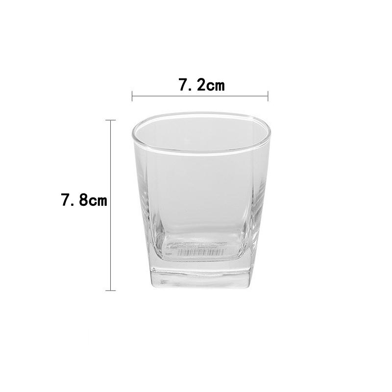 210ml/220ml/260ml/280ml Outdoor Picnic Thickened Square Glass Cups Bar KTV Whisky Cups Transparent American Latte Coffee Cups