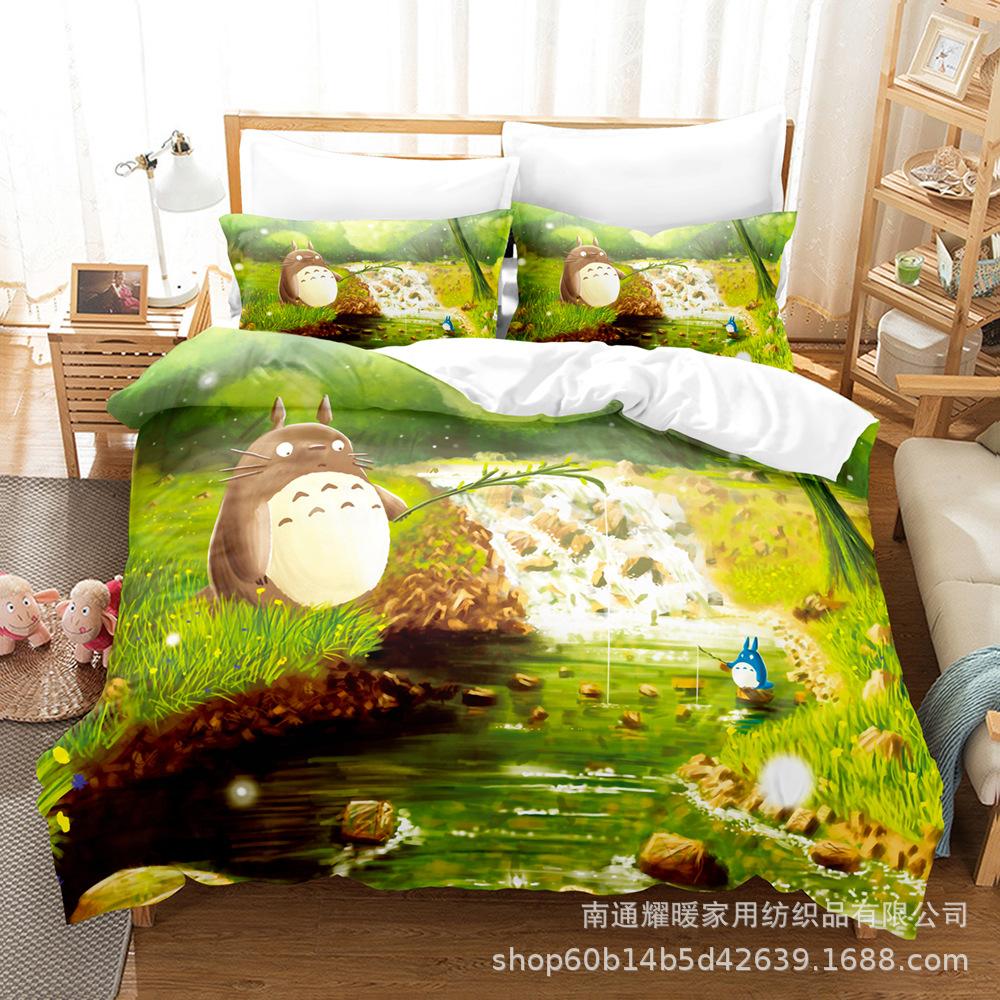 3D Digital Printing Bedding Four-Piece Set Three-Piece Set Chinchilla Bed Sheet Quilt Pillow