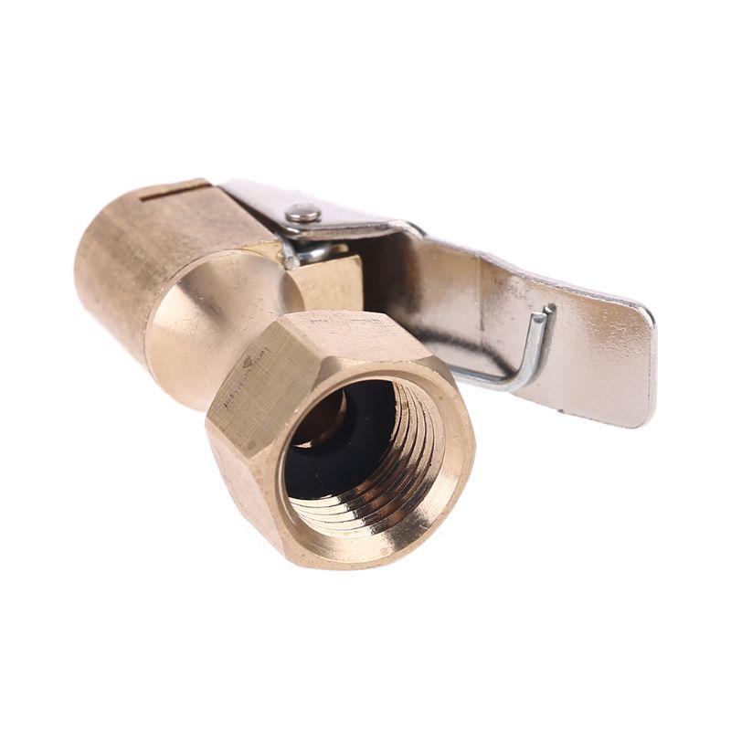 Car Tire Air Chuck Inflator Pump Valve Connector Clip-on Adapter Car Brass 1/4" Tire Tyre Wheel Valve For Inflatable Pump