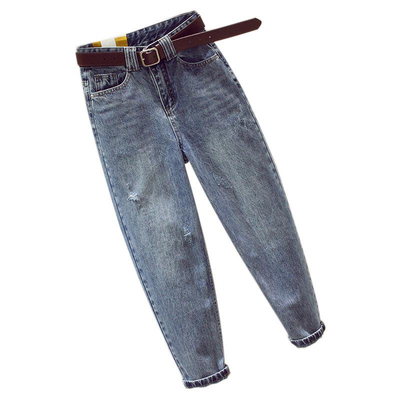 Women's High Waist Ripped Jeans - Summer 2021 Korean Style, Loose, Slimming, Versatile Dad Harem Carrot Pants