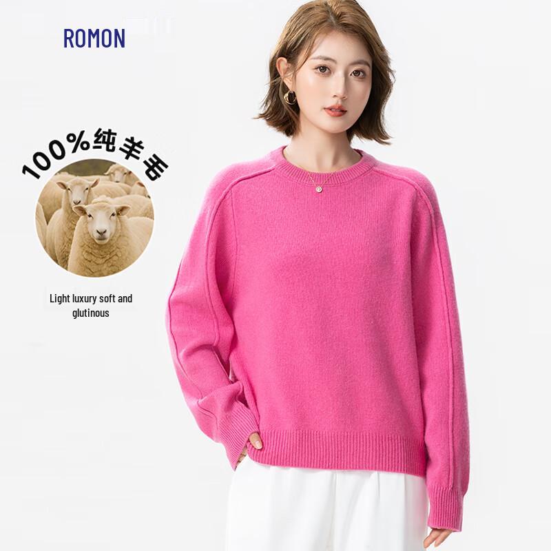 Женский пуловер Luomeng из 100% мериносовой шерсти, толстый, свободного кроя, с круглым вырезом One Size (Recommended 80-140 jin)