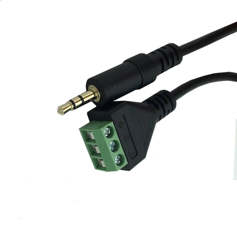 2Channel 3.5mm Male Jacks to Screw Terminal Adapter Cable 3.5mm Screw Terminal Adapter Cable for Audios Devices 30cm