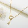 S925 Silver Fashion Star Moon Double Chain Drop Pendant Moon Octagram Zircon Fringe Necklace