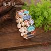 Color painting oil geometric oval elastic bracelet, fashionable and high-end women's versatile alloy bracelet