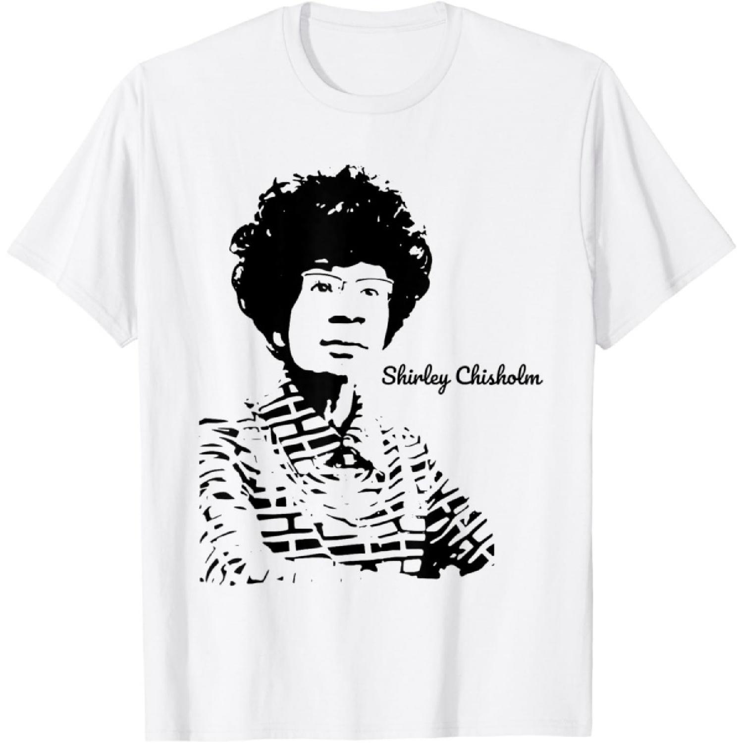 Never Forget Shirley Chisholm Blue Cotton Blend Lightweight Modern Cartoon T-Shirt XXXXXL белый