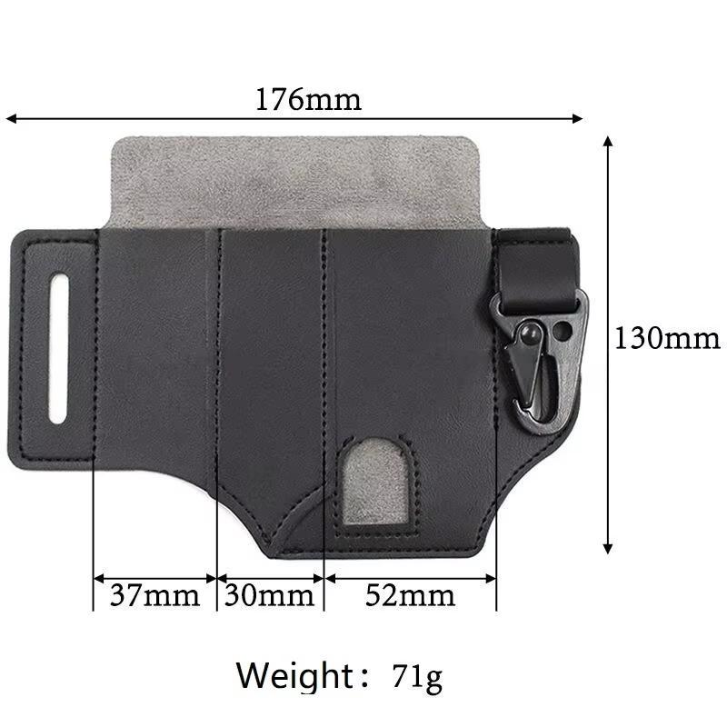 Tool Pocket Multifunctional Storage Wear Resistant Durable Outdoor Camping Sports Pocket Tool Leather Case Flashlight Cover
