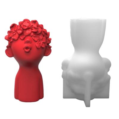 Muñeca Pout Hecha a Mano-Molde de Silicona Figura Linda Molde para Vela de Aromaterapia Molde de Yeso Vela Aromática Adorno para el Hogar