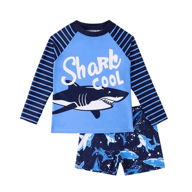 

Купальный костюм для мальчиков 4-8 лет, топ и шорты с длинными рукавами 8Y