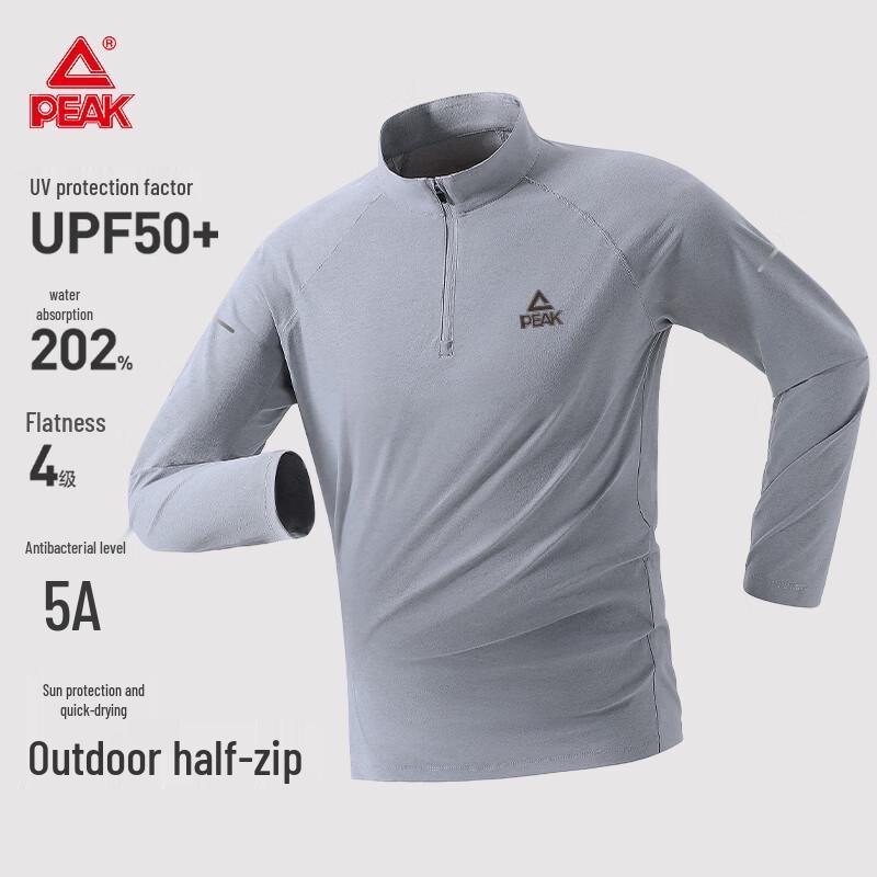 PEAK Men s Outdoor Half-Zip Quick-Dry Long Sleeve T-Shirt M