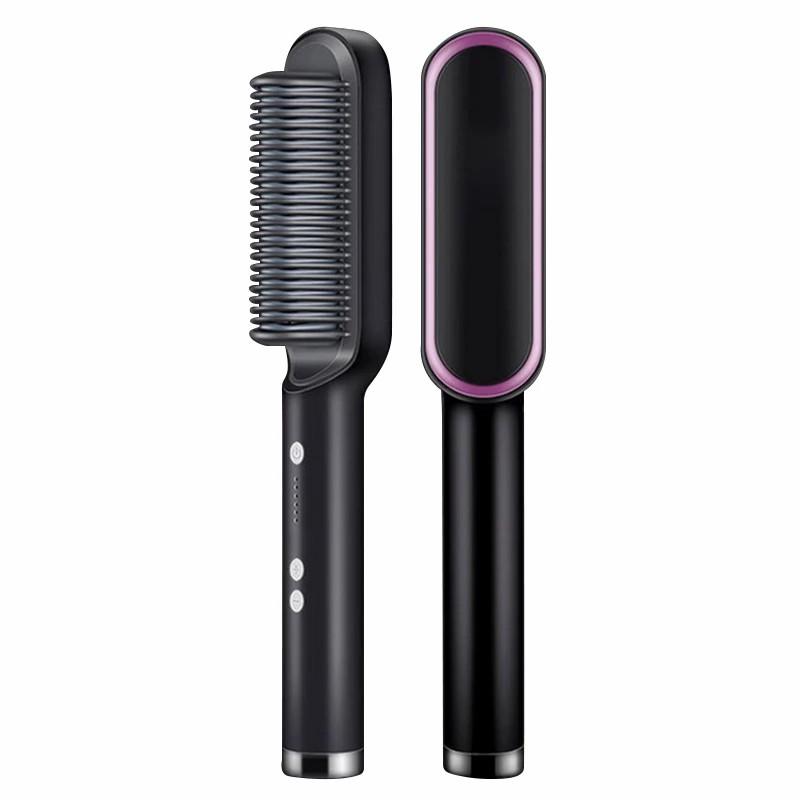 New Hair Straightener Ceramic Hot Comb 2 In 1 Electric Straighten Hair Brush Negative Ion Anti-Scalding Styling Tool