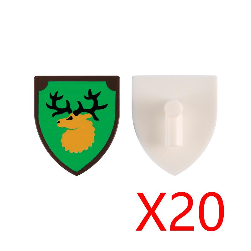 Medieval Military Castle Knight Accessories Building Block Roman Figure Soldier Crusader Viking Shield Armor Eagle Brick Toy S01