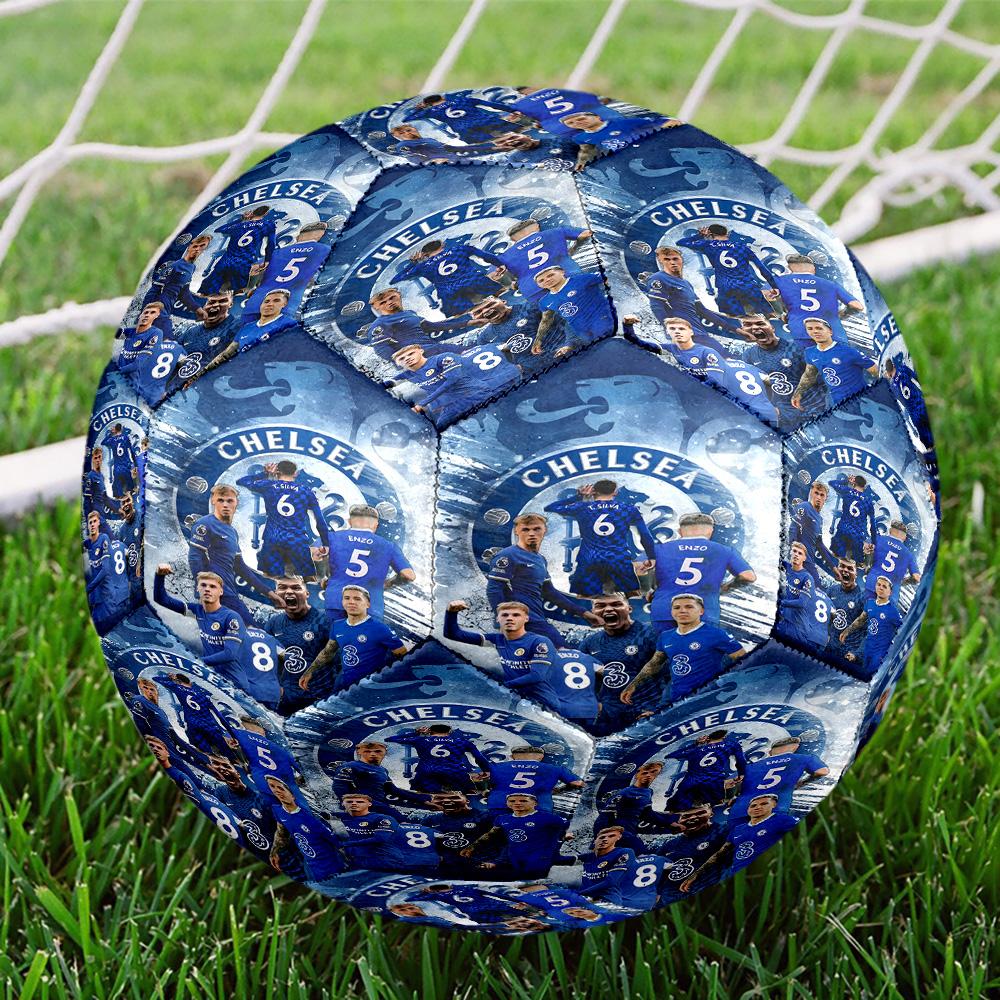 Chelsea F.C Print Size 5 Soccer Ball, Standard Match Football for Sports Game and Team Practice, Ideal Gift for Soccer Fans