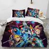 3D Rockman Megaman Game Cartoon Bedding Set Duvet Cover Full Queen King Size Pillowcase Bed Print Aldult Kid Bedroom Single Twin