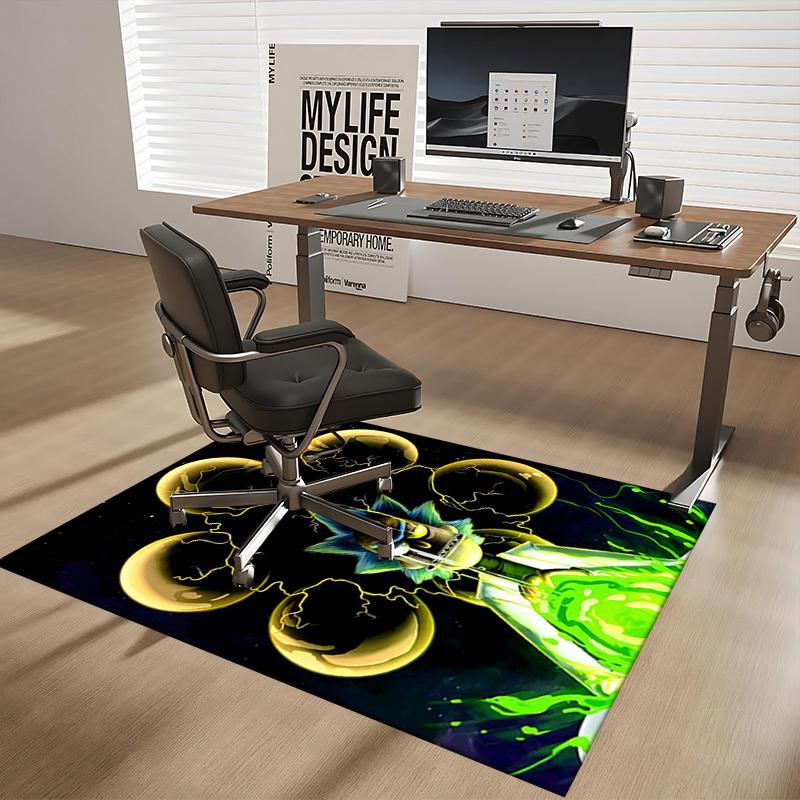 1pc Ricky and Morty Electric Chair Mat: Anime Cartoon Design, Non-Slip Carpet for Office Chairs, Suitable for All Seasons, Ideal as a Gift or Home Dec