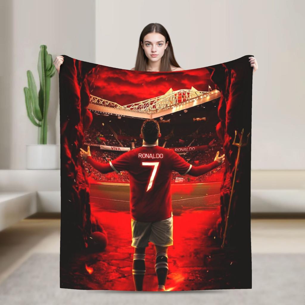 Football CR7 Blankets Coral Fleece Plush Ronaldos Ultra-Soft Throw Blanket for Outdoor Travel Bedspread