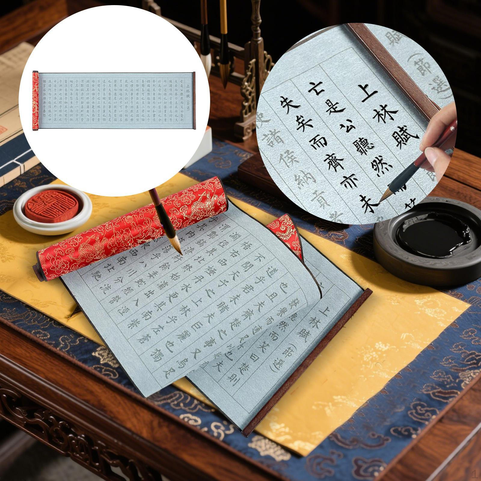 

Water Writing Cloth Scroll,Chinese Brush Calligraphy Copybook Professional Painting Mat for
