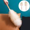 Lambswool Feather Duster with Wooden Handle Hanging Rope Washable Reusable Small Hand Duster for Cleaning Wall Plant Desk