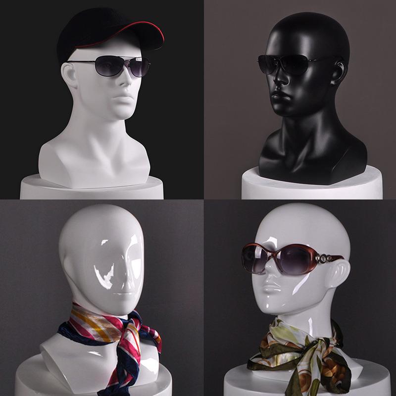 Male Mannequin Head with Shoulders for Hat, Wig, and Eyewear Display