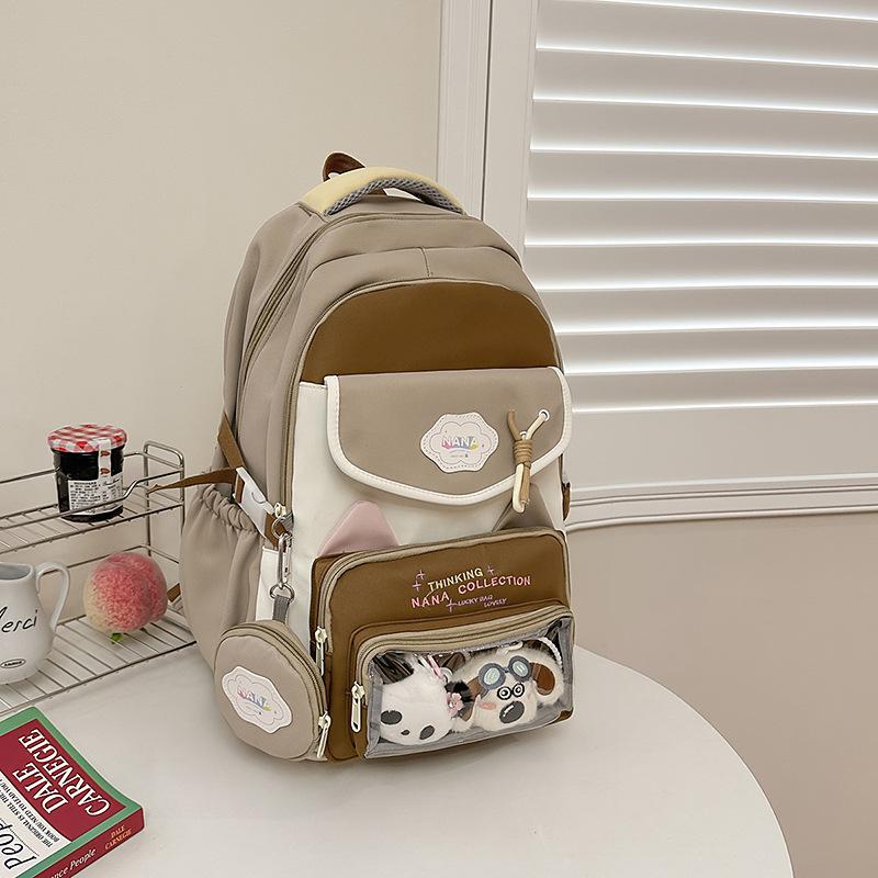 Schoolbag Dopamine Transparent Pain Bag Backpack 1011 New Large Capacity Backpack Cute Middle School Student School Bag Female