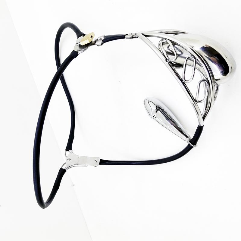 Muž/Žena Neviditelný pás cudnosti Nerezová ocel Silikonové kalhotky Slave Cock Cage Vagina Shield Plate Cuckold anální kolík