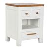 Table De Chevet - DKD Home Decor - Acacia - 45x40x60 Cm - Blanc/Marron - Design Contemporain