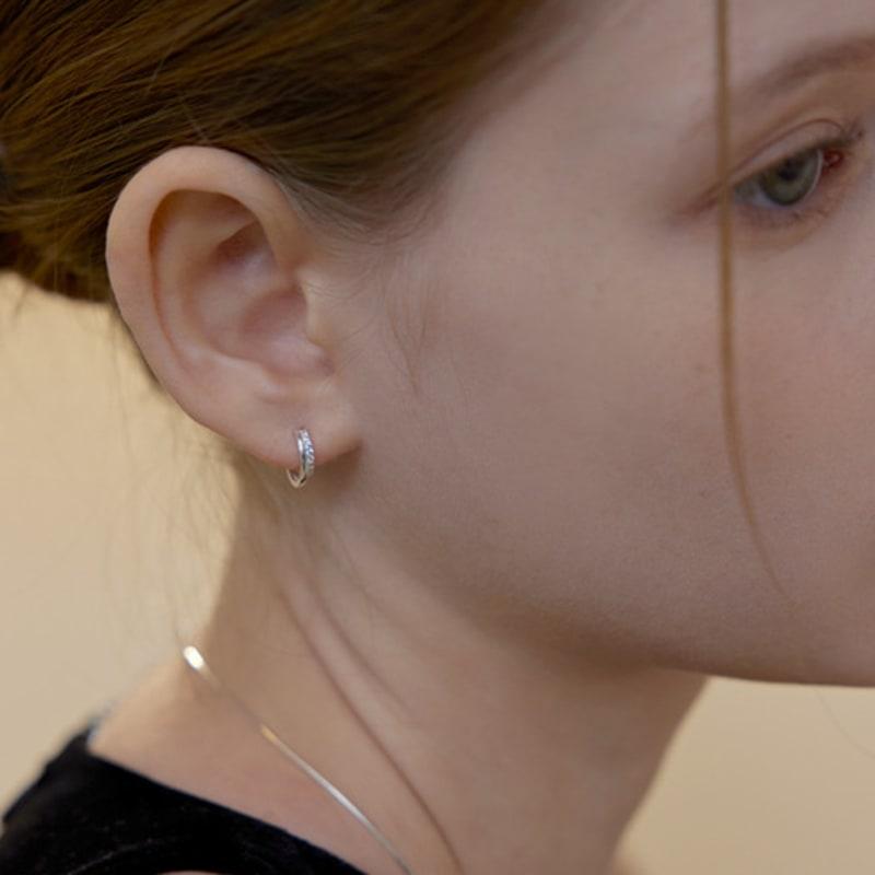 Lewe Clear Line Hoop Earring