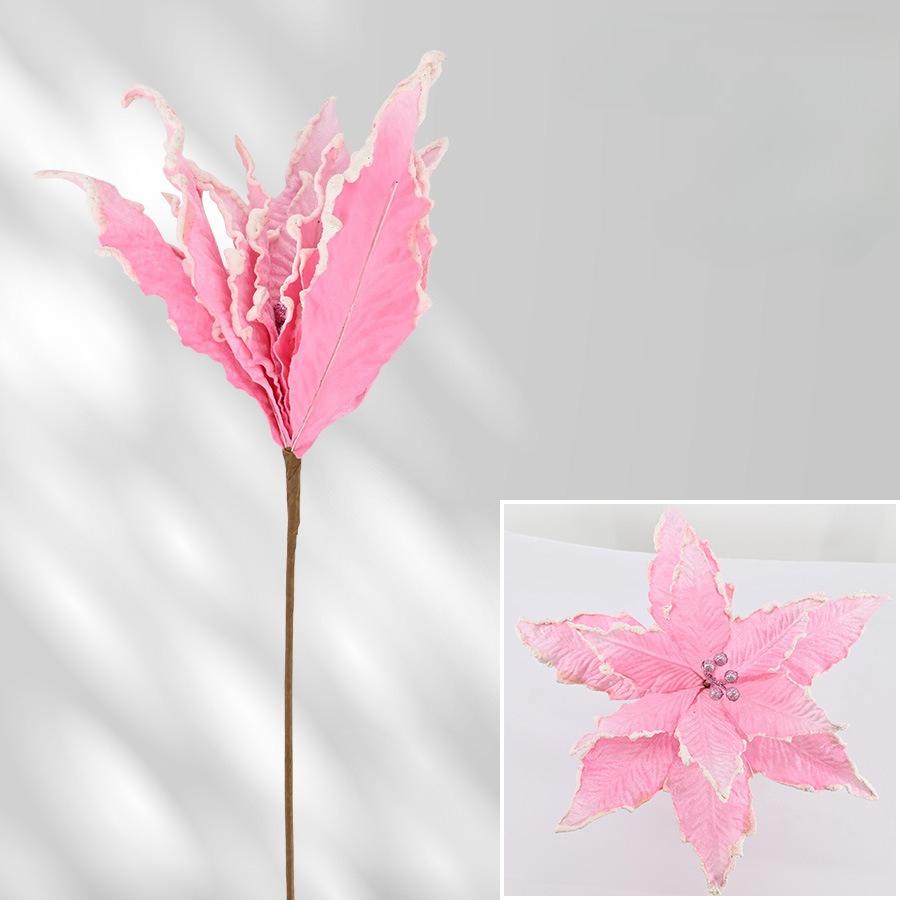 12 petals Christmas flower simulation Christmas flower window home decoration gold powder maple leaf Christmas props