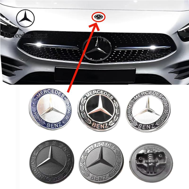 2025 Hot For Benz 1pcs 57mm Car Front Hood Emblem Badge Bonnet Car Accessories For Benz W204 W205 W212 W213 W221 W177 W246 GLA G