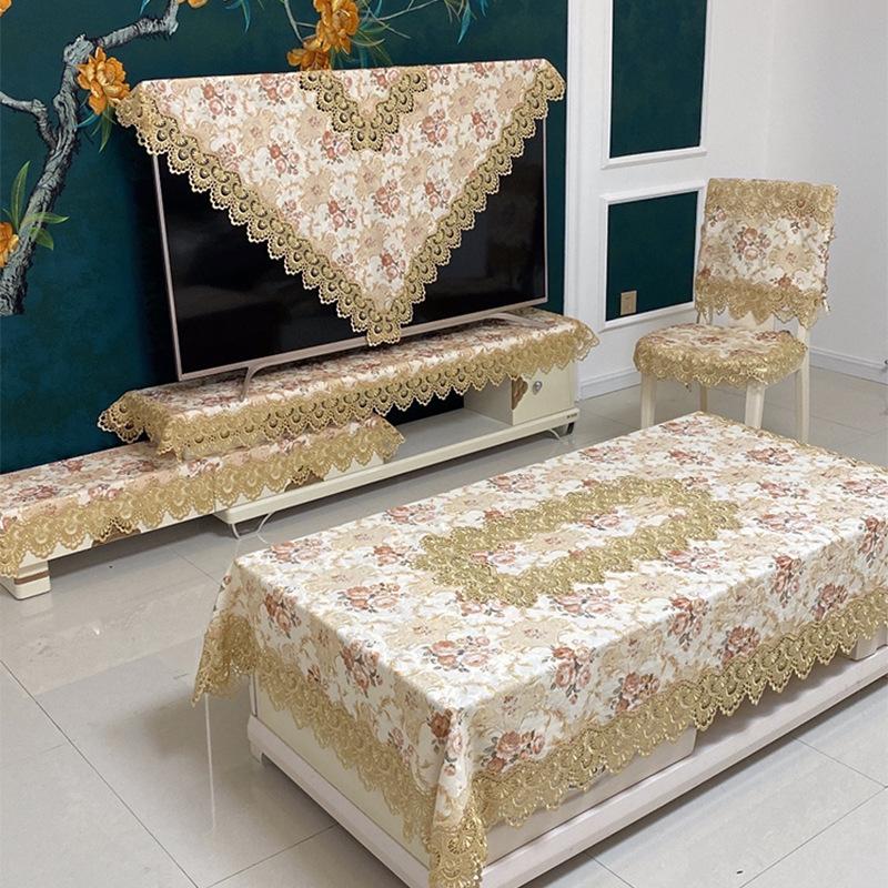 Embroidered Tablecloth European Style Fabric Rectangular Tablecloth Living Room Coffee Table Dining Table Decoration Cloth Mat