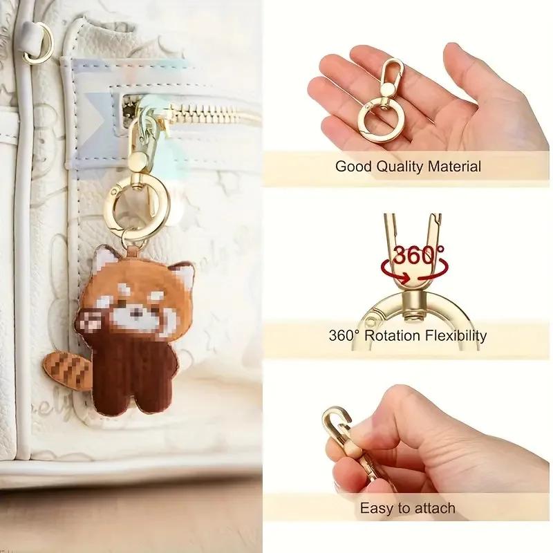 Double Spring Hook with Metal Lobster Clasp and Ring Spring Hook,Suitable for DIY Crafts,Keychains,Handbags,Wallet Straps