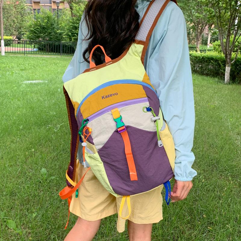 Schoolbag Wholesale Dopamine Contrasting Color Lightweight Versatile Mountaineering Bag 1011 New Outdoor Commuter Cycling Hiking Bag Computer Bag