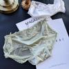 Ladies Spring and Summer Sweet Lovely Sexy Lace Bright Face Mesh Yarn Ice Silk Briefs