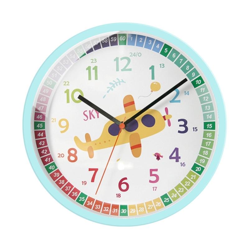 Educational Learnings Clock for Kids Alarm Clock for Kids Clear and Quiet Kids Clock Simple Battery Operated Wall Clock
