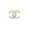 Chanel Double C Pearl Metal Crystal Brooch Women Accessories Gold AB8061-B07808-NH431