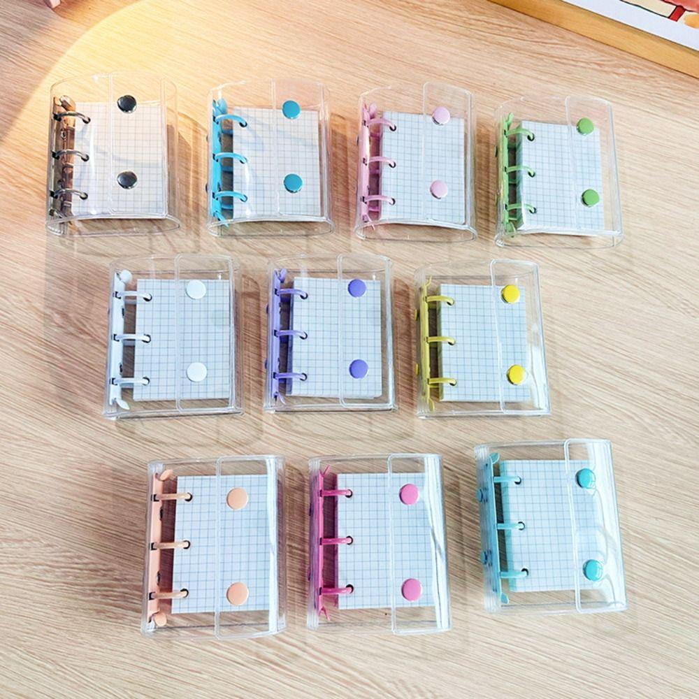 PVC Loose Leaf Notebook Transparent Mini Binder Portable A8 Binder  Gift