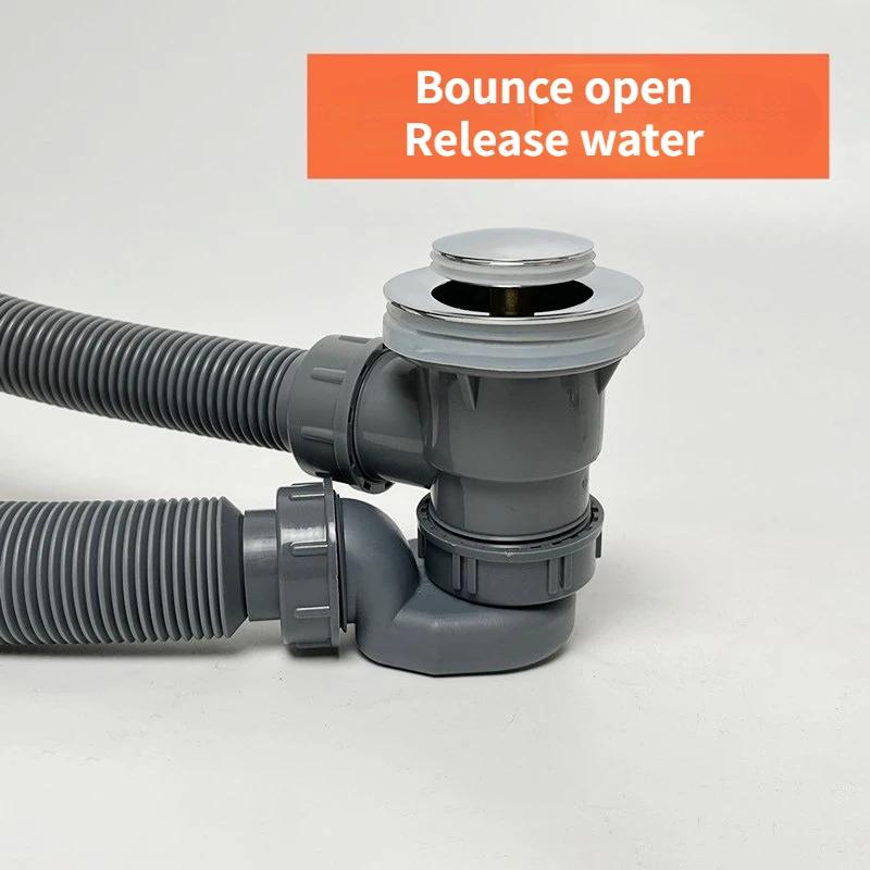 Universal bathtub drainer with waste hose basin waste set sink strainer for shower room bathtub plug type drain fittings