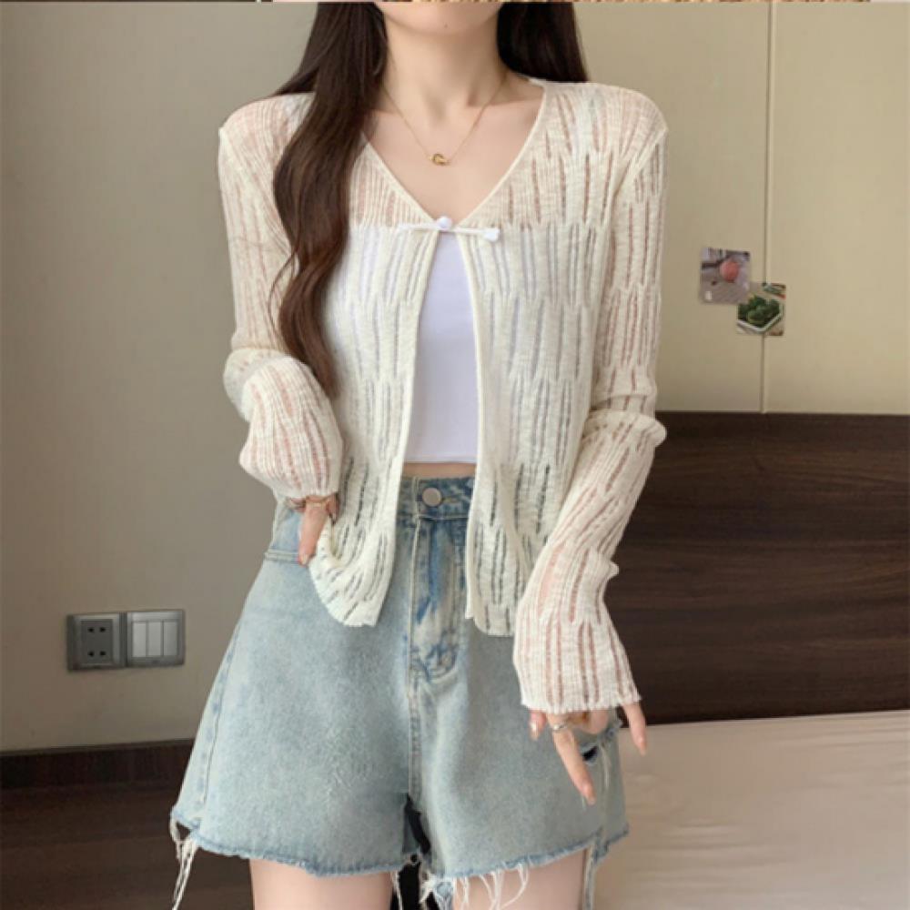 New ArrivalS Open Run Women S Sheer Punching One Strap Cardigan