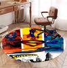 Superman Pattern Round Rug, Indoor/Outdoor Mat, for Picnic, Gameroom, Bedroom, Office, Living Room, Home Decor Carpet, Birthday Gift