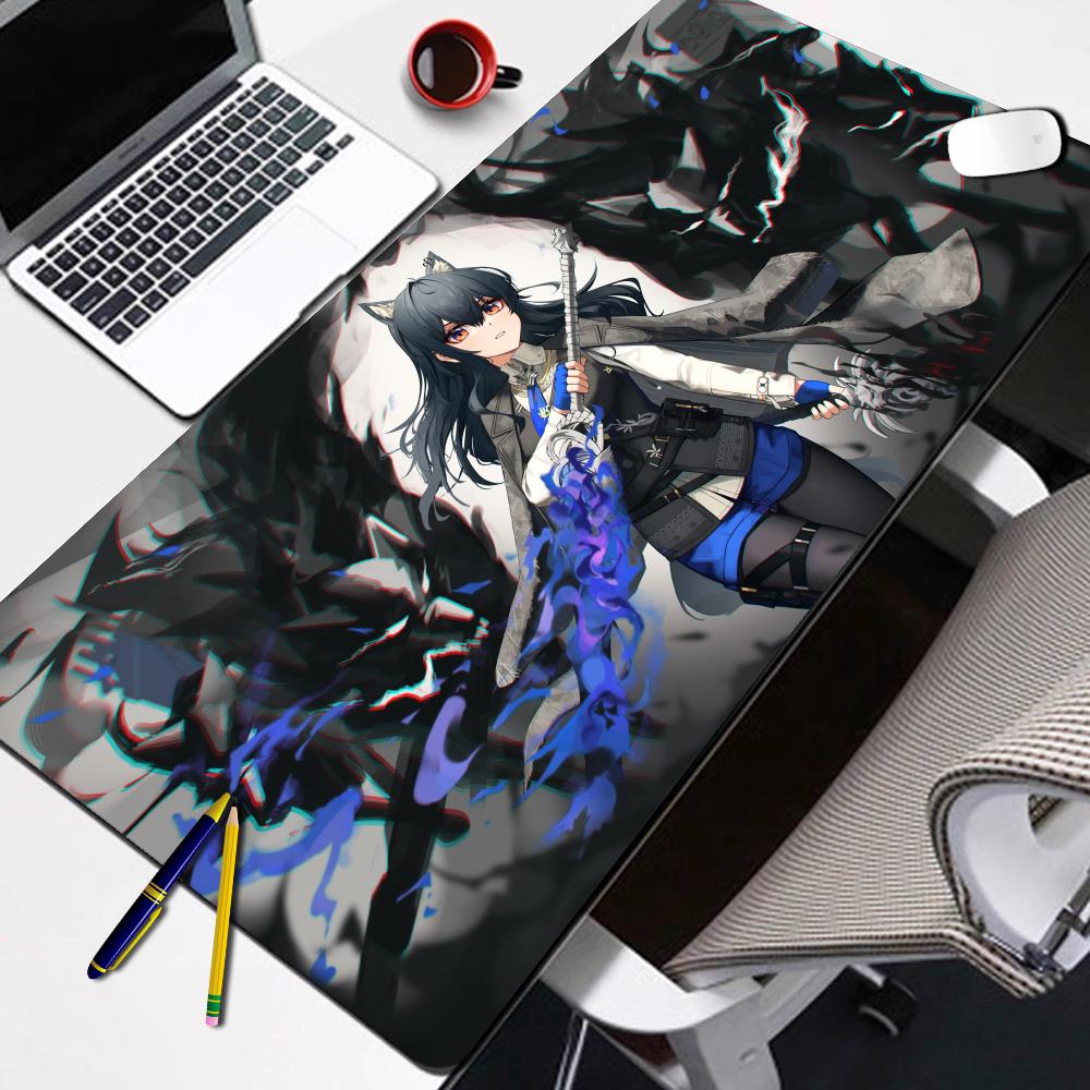 Alfombrilla de Ratón Kawaii Anime Juego Arknights Texas Mousepad Con Borde Cerrado Accesorios de Juego Prime Gaming Alfombrilla de Teclado XXL