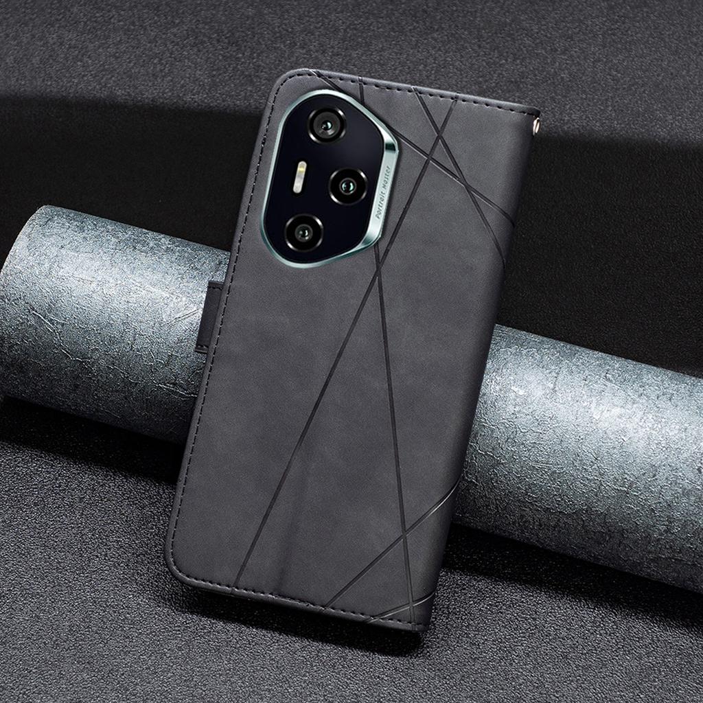 BINFEN COLOR For Honor 300 Pro/300 Ultra Phone Cases Wallet Stand Geometry Imprinted Leather Cover