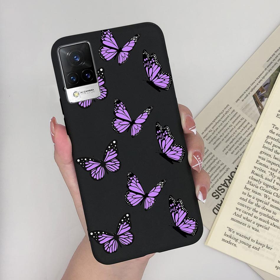 For Vivo V21 Case V2066 V2050 Soft Silicone Cute Painted Cover For Vivo V21E V 21 4g 5g Phone Cases Shockproof Bumper Slim Funda
