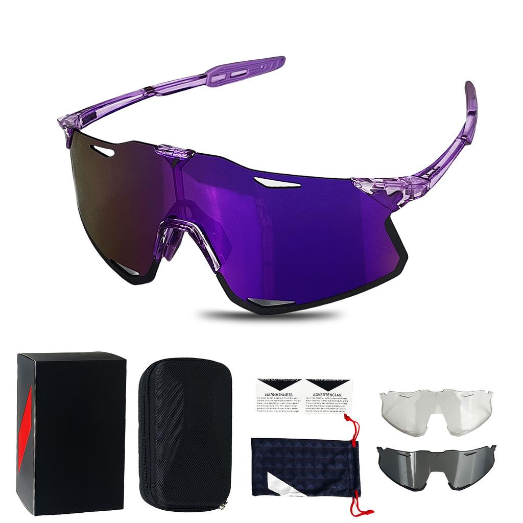 S5Cycling Sports Glasses with Interchangeable Lenses Set for Men and Women, Windproof Mountain Bike Goggles, Sports Model