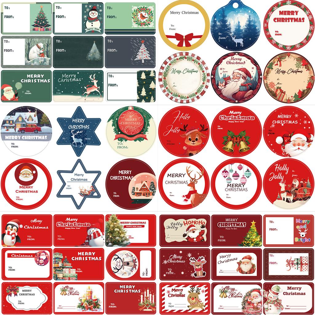 8 Children's Christmas Stickers DIY Hand Account Small Card Mobile Phone Case Decoration Santa Claus Puzzle Hand Account