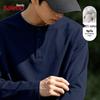 T-shirt Henley à manches longues en coton pour homme Baleno